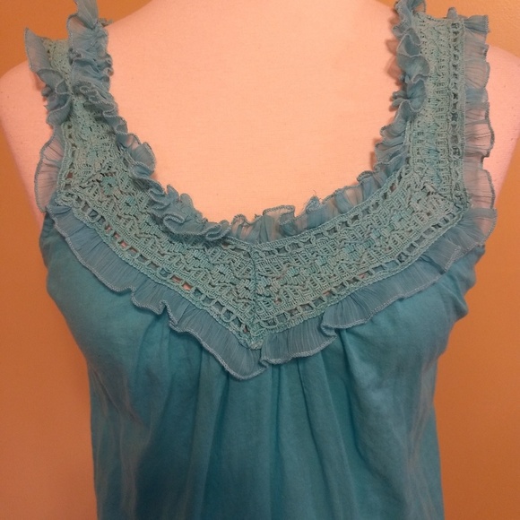 Geri C NY vtg  lace ruffle top shirt sz small *I - Picture 2 of 5